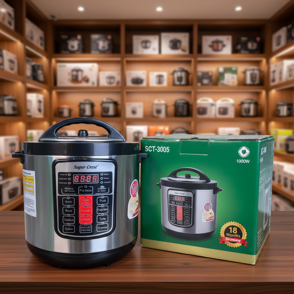 Super Crest SCT-3005 - Full machine with retail box beside it - Showroom