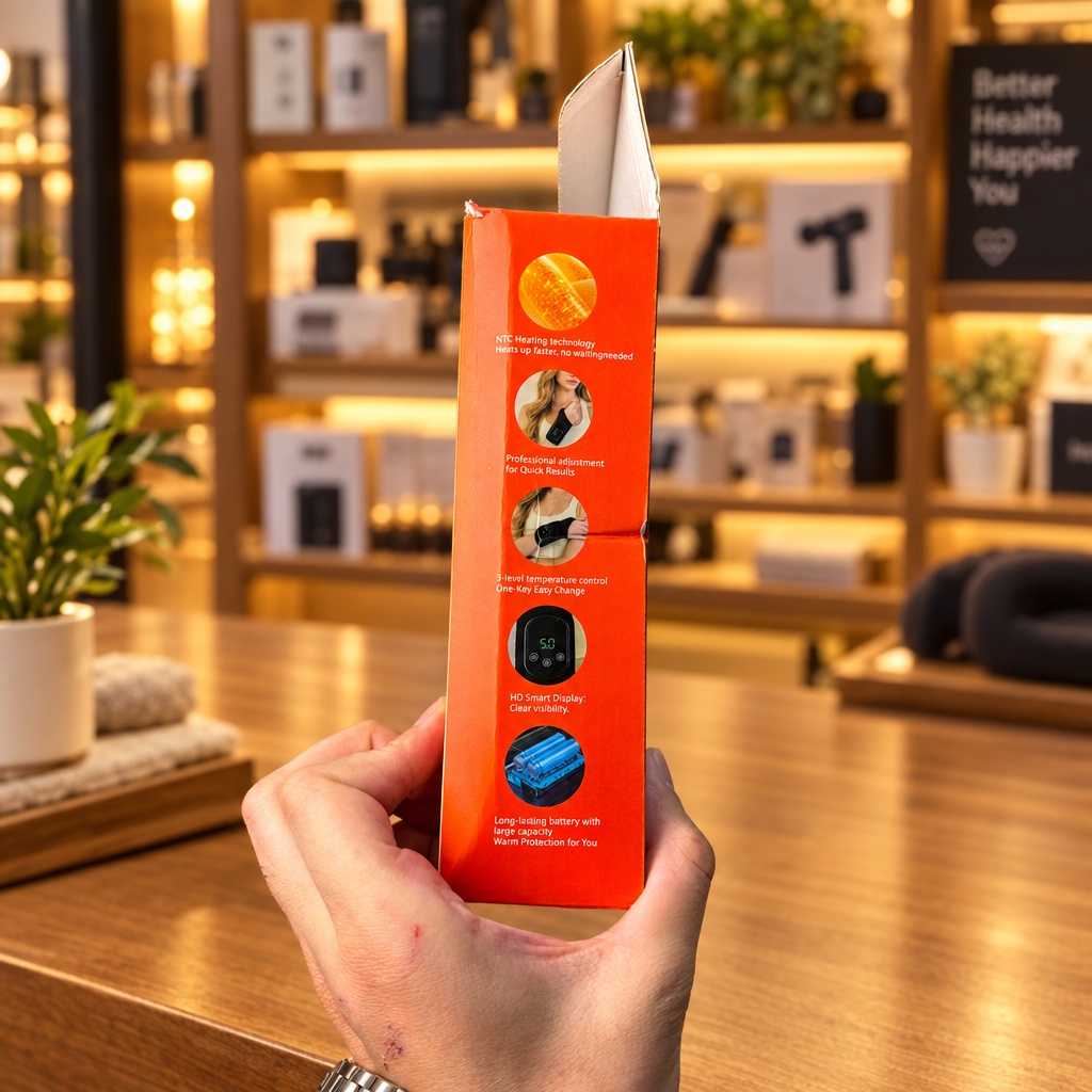 YS-11 Wrist Massager front face showing LED display and 3 touch buttons - Showroom