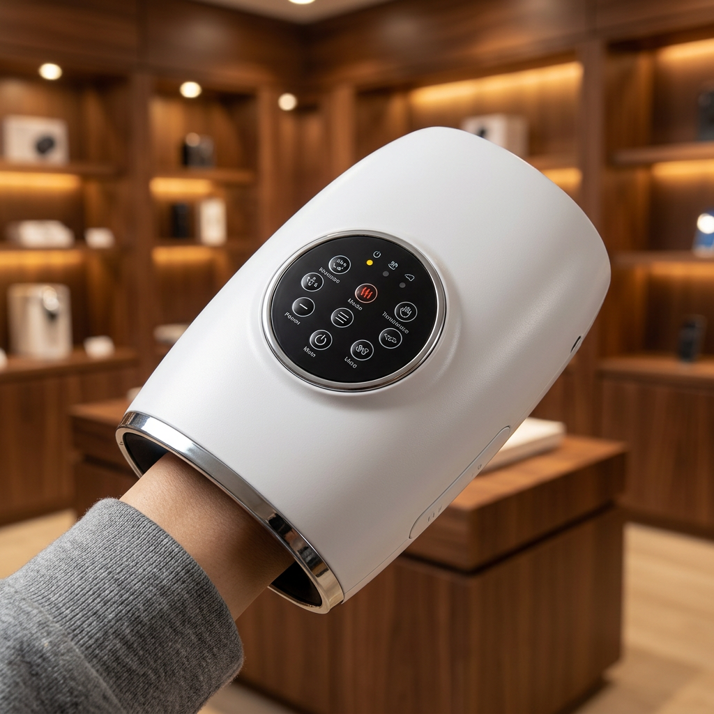 SL-550 white hand pressure massager with circular controls