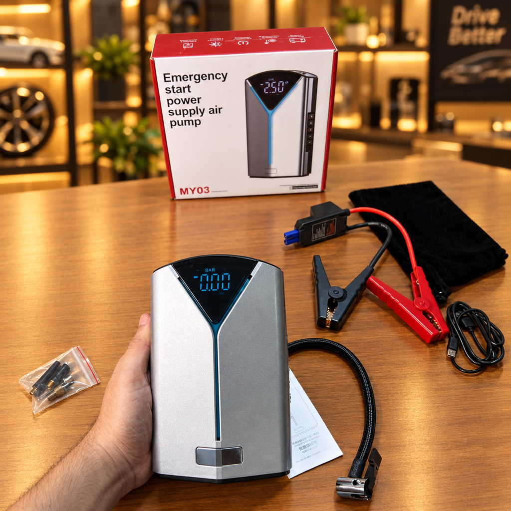 MY03 Emergency Air Pump full product set with retail box and all accessories - Showroom