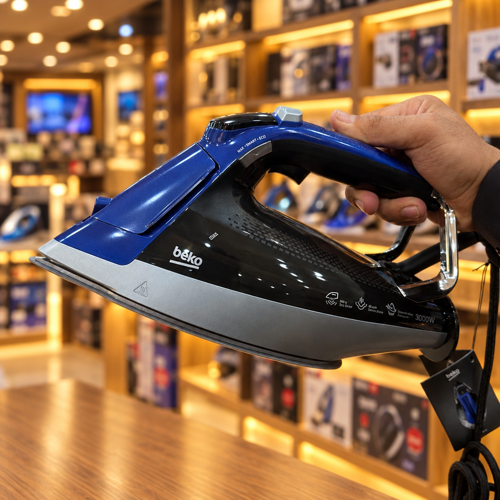 Beko High Power Steam Iron – 3000W, 280g Steam Boost, Ceramic Soleplate