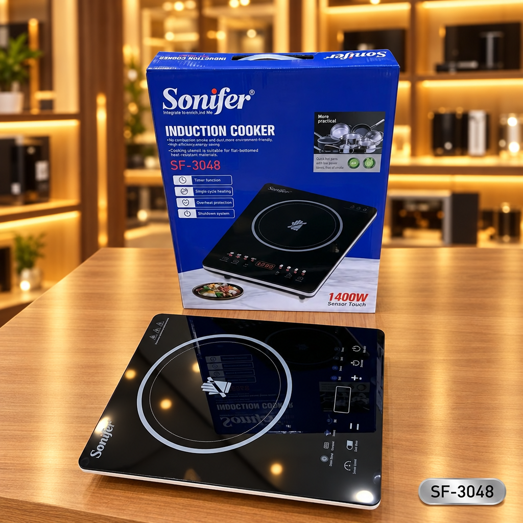 Sonifer Induction Cooker SF-3048 – 1400W Sensor Touch & Timer