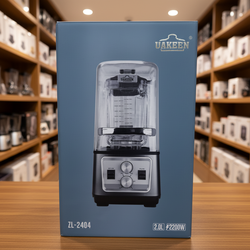 UAKEEN ZL-2404 - Full machine with blue retail box beside it - Showroom