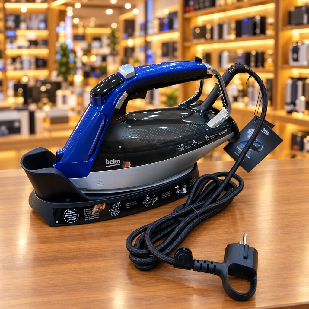 Beko High Power Steam Iron – 3000W, 280g Steam Boost, Ceramic Soleplate