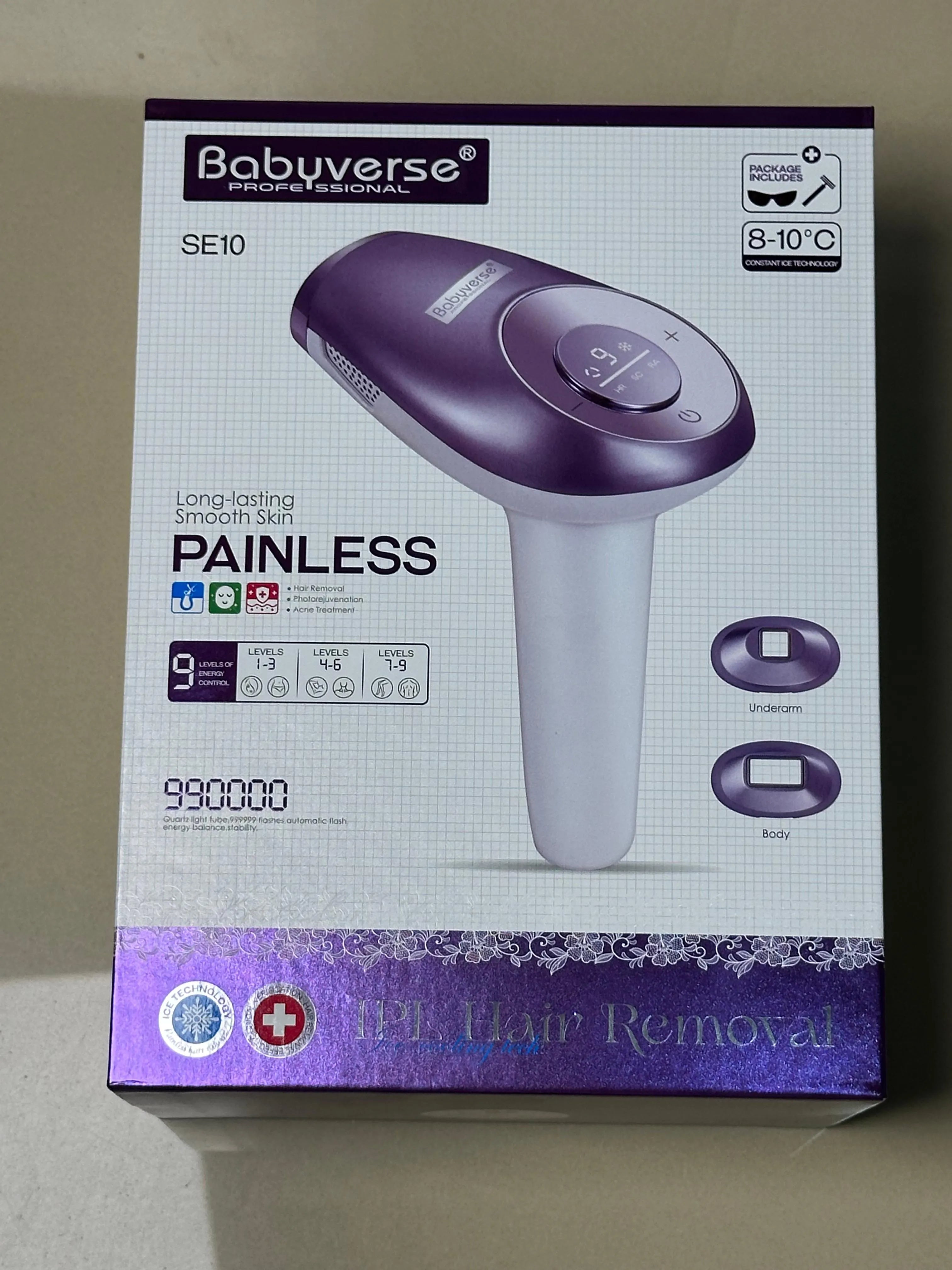 Babyverse IPL Hair Remover SE10 – Permanent Hair Removal Device