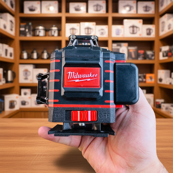 Milwaukee-Style 360° Rechargeable Laser Level – 3D Green Beam Self-Leveling Kit