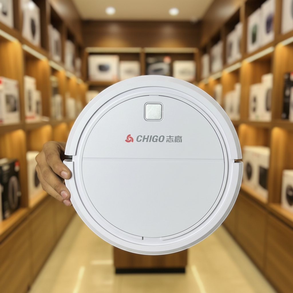 CHIGO Robot Vacuum Cleaner – 1800Pa Suction, AI Smart Scanning, 120-Min Runtime (ZGS-878)