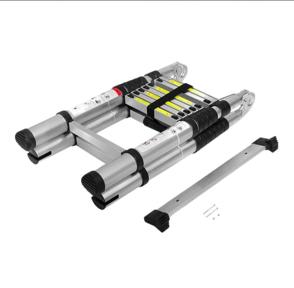 Double-Sided Telescopic Aluminum Ladder - 4 configurations collage alternate version