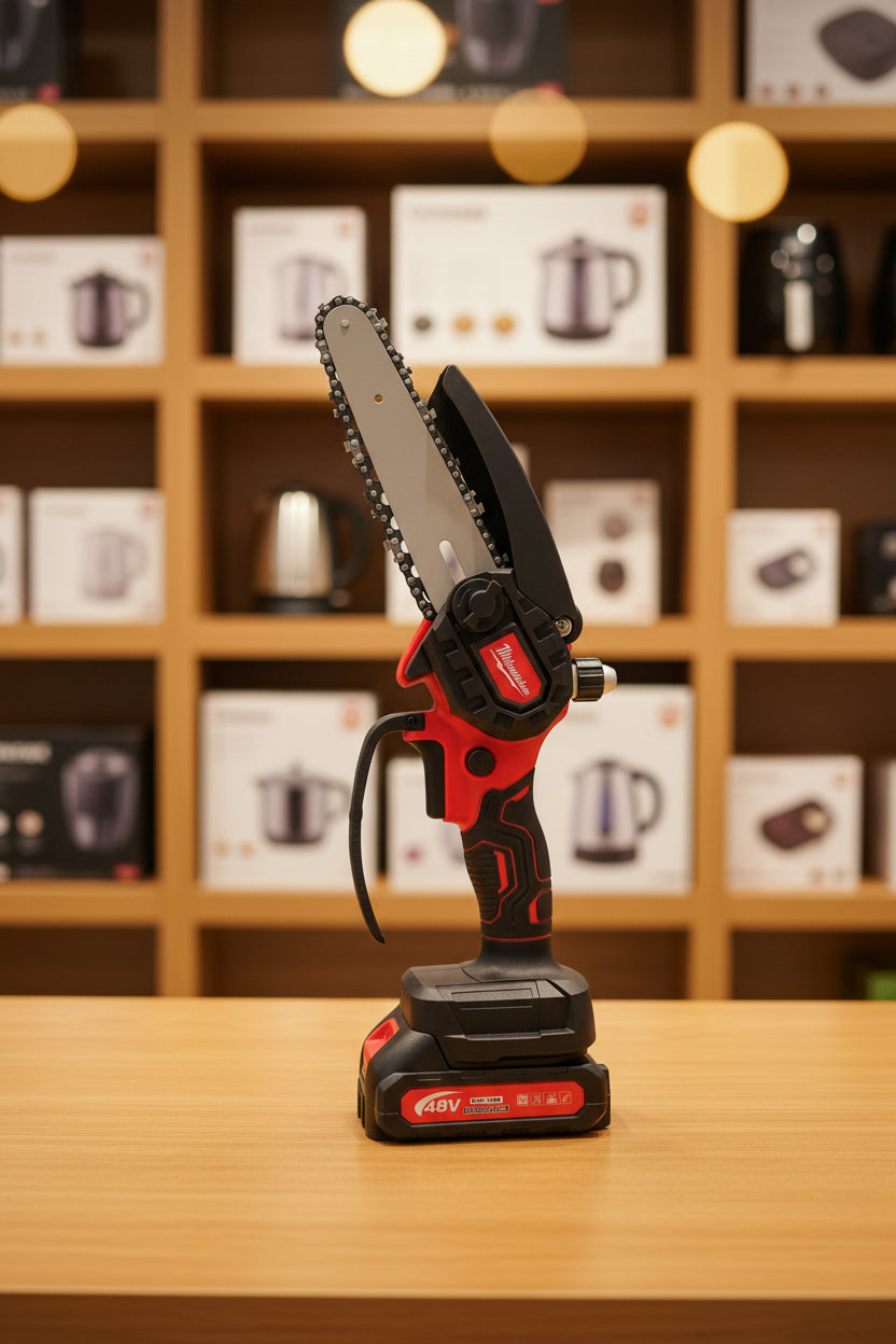 Milwaukee 48V Mini Chainsaw Kit – 6 Inch | 2 Batteries | High-Power Li-Ion 5.0Ah