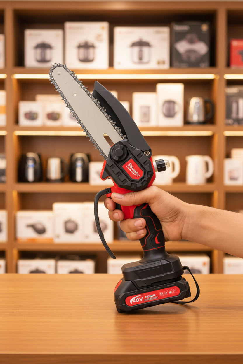 Milwaukee 48V Mini Chainsaw Kit – 6 Inch | 2 Batteries | High-Power Li-Ion 5.0Ah