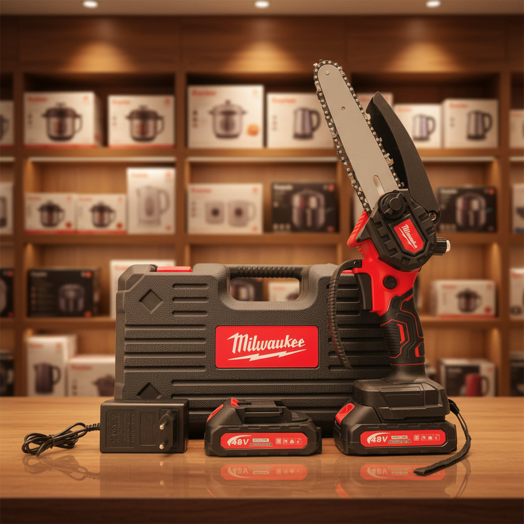 Milwaukee 48V Mini Chainsaw Kit – 6 Inch | 2 Batteries | High-Power Li-Ion 5.0Ah